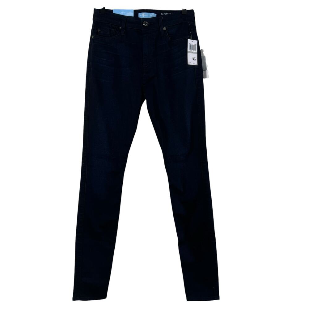 NWT 7 For All Mankind b(air) High Waist Skinny Jeans Dark Wash Stretch Size 27